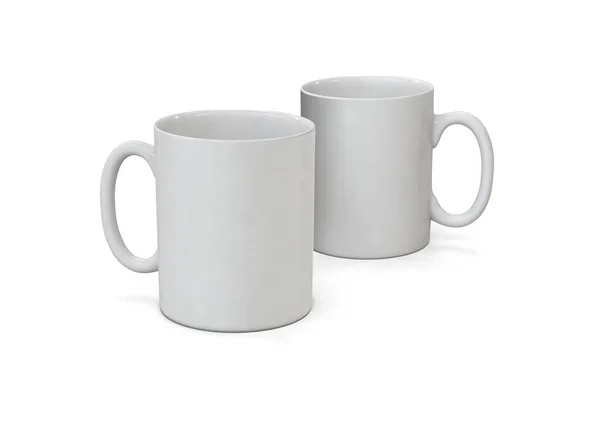 Illustration Une Tasse Blanche Pour Personnalisation Modèle Tasse Vide — Photo