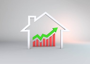 Bir grafiğin, okun ve ev ekonomisinin 3 boyutlu bir çizimi