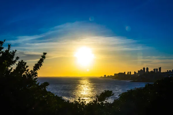 Coucher Soleil Dans Mer Brésil — Photo