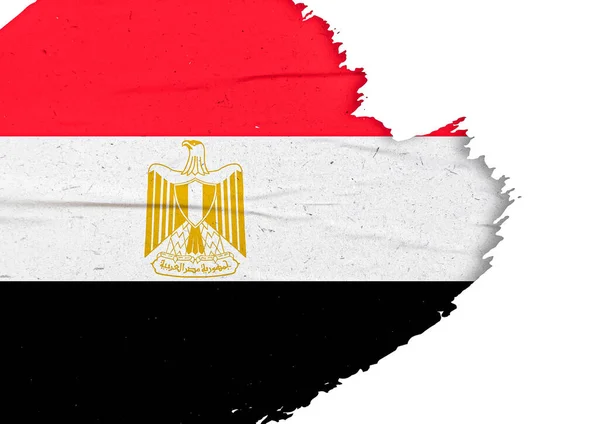 Abstrakte Ägypten Flagge Mit Pinselstrich Effekt — Stockfoto