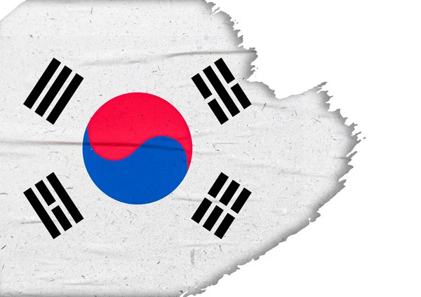 Mürekkep Fırçası Etkisi Olan Soyut Güney Kore Bayrağı — Stok fotoğraf
