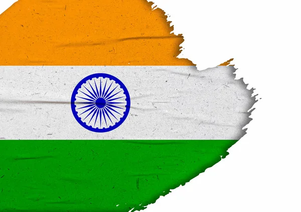 Αφηρημένη Σημαία Της Ινδίας Πινέλο Μελάνι Εγκεφαλικό Αποτέλεσμα — Φωτογραφία Αρχείου