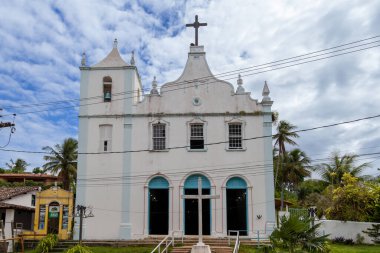 SALVADOR, BAHIA, BRAZİL 21 Eylül 2022: Igreja de Nossa Senhora da Luz em Morro de Sao Paulo