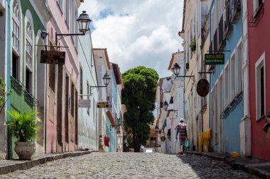 SALVADOR, BAHIA, BRAZİL 21 Eylül 2022: Pelourinho, Salvador, Bahia