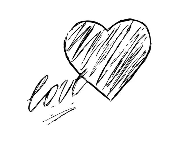 Графический Образ Сердца Надпись Любовь — стоковое фото