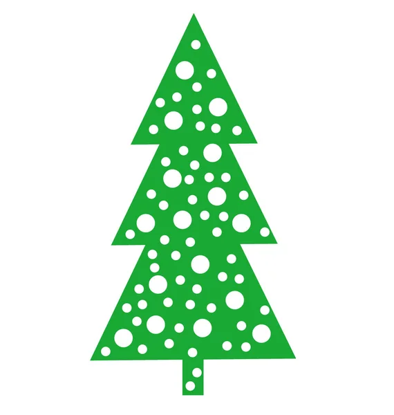 Grüner Weihnachtsbaum Mit Weißem Schnee — Stockfoto