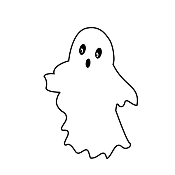 Ett Vitt Spöke Med Ögon Och Mun — Stockfoto