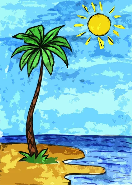 Tropická Krajina Palmami Pláži — Stock fotografie
