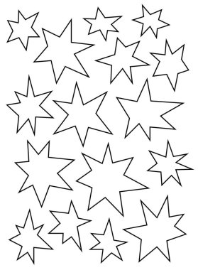 Siyah çizgili yıldızlı beyaz arkaplan