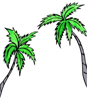 Palmiyelerle boyanmış manzara