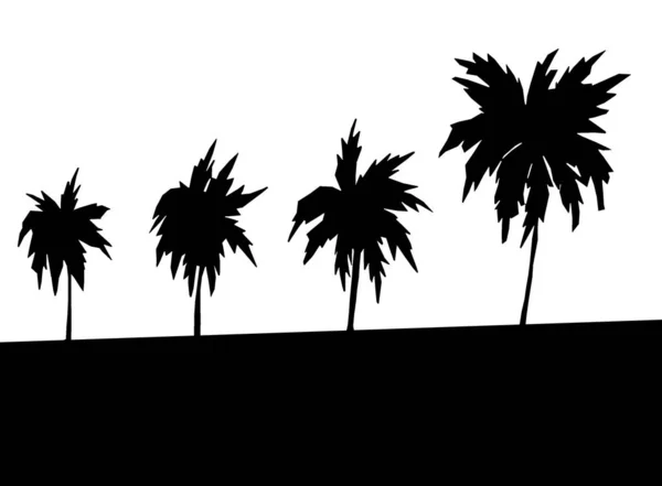 Plajda Palmiye Ağaçları Ile Manzara — Stok fotoğraf