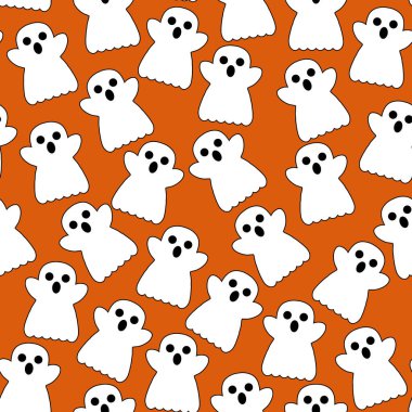 Vektörde Cadılar Bayramı sevimli hayalet deseni