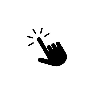 El ile ikon vektör illüstrasyonuna tıklayın. İşaret ve sembol. el imleç simgesi