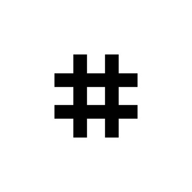 Etiket simgesi vektör illüstrasyonu. hashtag işareti ve sembol