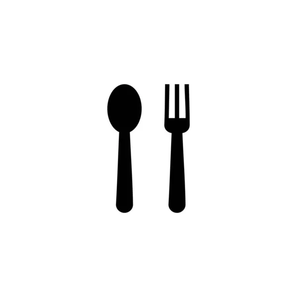 Cuchara Tenedor Icono Vector Ilustración Cuchara Tenedor Cuchillo Vector Icono — Archivo Imágenes Vectoriales