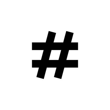 Etiket simgesi vektör illüstrasyonu. hashtag işareti ve sembol
