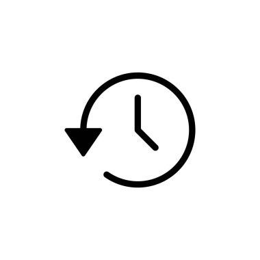 Tarih ikonu vektör illüstrasyonu. Son olay geçmişi işareti ve simgesi