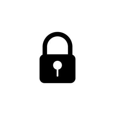 Simge vektör illüstrasyonunu kilitle. Asma kilit işareti ve sembol. Şifreleme simgesi. Güvenlik sembolü