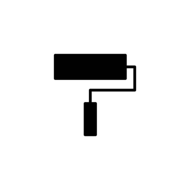 Simge vektör illüstrasyonunu boya. Boya fırçası işareti ve sembol. boyama silindiri vektörü