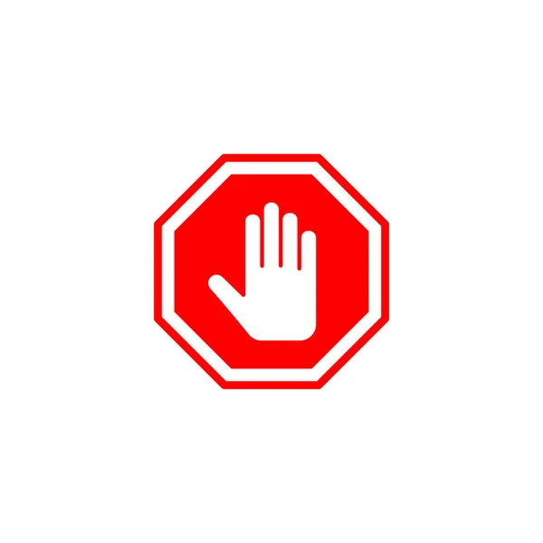 Zastavit Vektorovou Ilustraci Ikon Zastavit Dopravní Značku Ruční Stopka Symbol — Stockový vektor