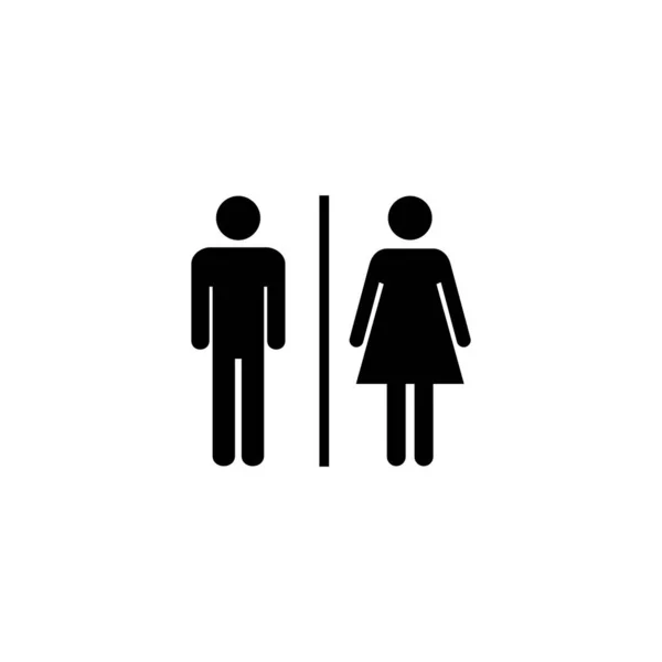 아이콘 일러스트 소녀들 소년들은 화장실 상징을 화장실 사인이요 화장실 — 스톡 벡터