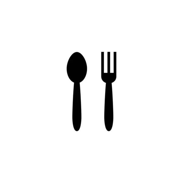 勺子和叉子图标矢量插图 叉子和刀具图标向量 餐厅标志和符号 — 图库矢量图片