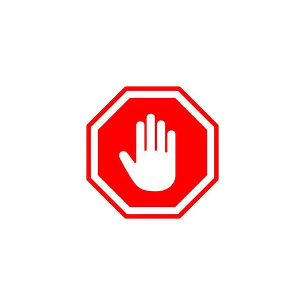 Stop Icon Vector Illustration Stop Road Sign Hand Stop Sign — Stock Vector