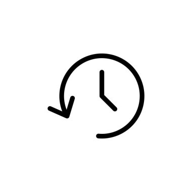 Tarih ikonu vektör illüstrasyonu. Son olay geçmişi işareti ve simgesi