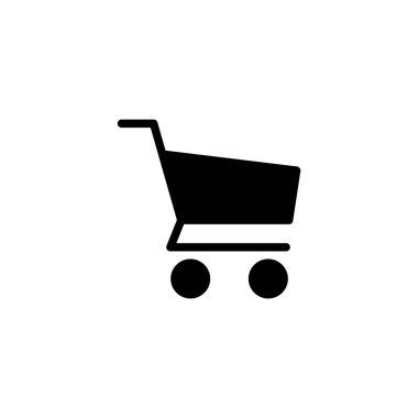 Alışveriş ikonu vektör illüstrasyonu. Alışveriş arabası işareti ve sembol. Trolley simgesi