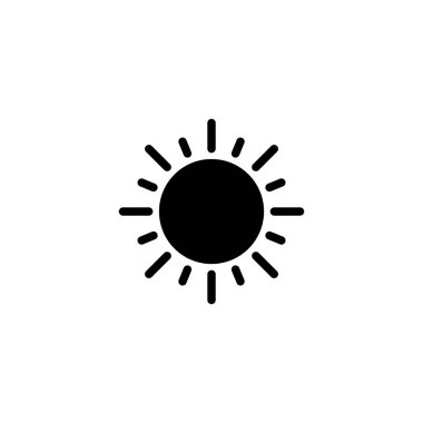 Güneş ikonu vektör illüstrasyonu. Parlaklık işareti ve sembol.