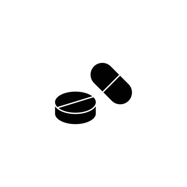 Comprimidos Ícone Ilustração Vetorial Ícone Cápsula Sinal Símbolo Droga —  Vetores de Stock