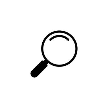 Arama simgesi vektör illüstrasyonu. Büyüteç işareti ve sembolü ara