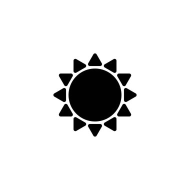 Güneş ikonu vektör illüstrasyonu. Parlaklık işareti ve sembol.