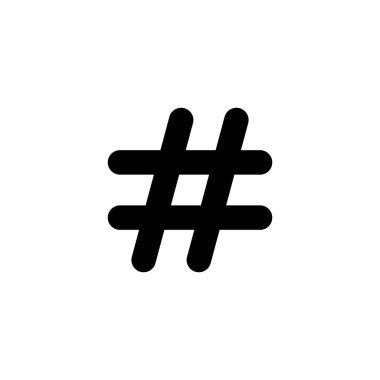 Etiket simgesi vektör illüstrasyonu. hashtag işareti ve sembol