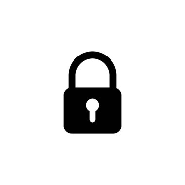 Simge vektör illüstrasyonunu kilitle. Asma kilit işareti ve sembol. Şifreleme simgesi. Güvenlik sembolü