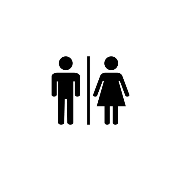 厕所图标矢量插图 女孩和男孩的洗手间标志和符号 浴室标志 — 图库矢量图片