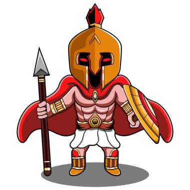 Spartalı Chibi maskot logosu tasarımı