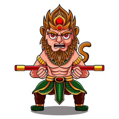 Maymun kral Chibi maskot logosu 