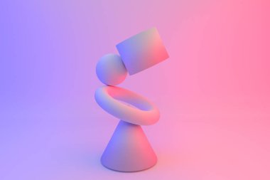 Asfaltta bir çatlakta büyüyen çimenler. Yüksek kalite 3d illüstrasyon