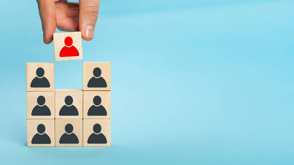 Human resource management and recruitment business concept, buil