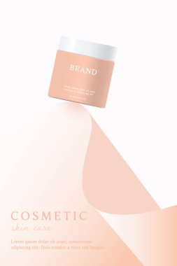 Turuncu kozmetik 3d reklam arkaplanı.