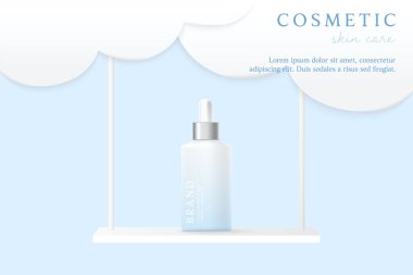 Kozmetik ürünleri ve cilt bakımı reklamları bulutla birlikte sallanıyor.