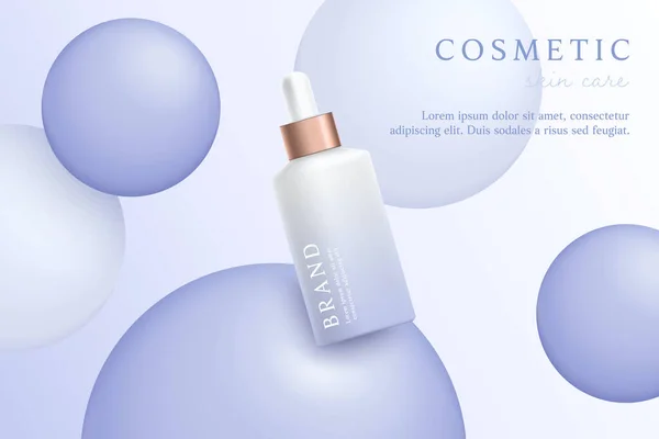 Sıvı baloncuklu mor kozmetik 3d arkaplan.