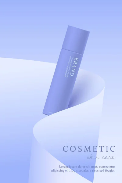 Mor kozmetik 3d reklam arkaplanı.