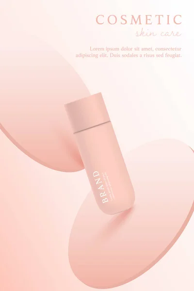 Pembe kozmetik platformlu 3d arkaplan.