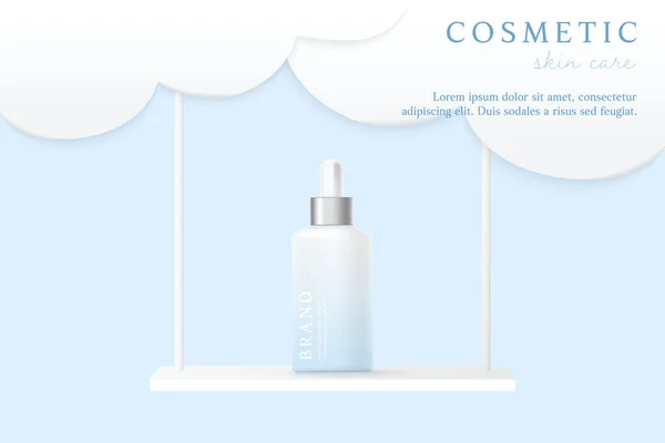 Kozmetik ürünleri ve cilt bakımı reklamları bulutla birlikte sallanıyor.