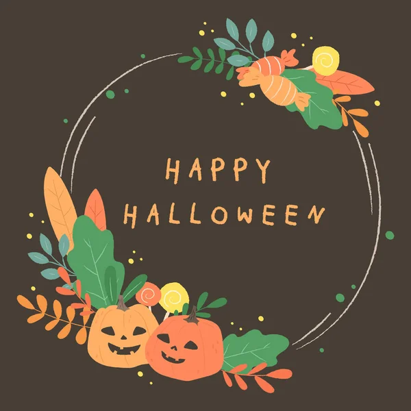Linda Ilustración Dibujada Mano Corona Halloween — Vector de stock