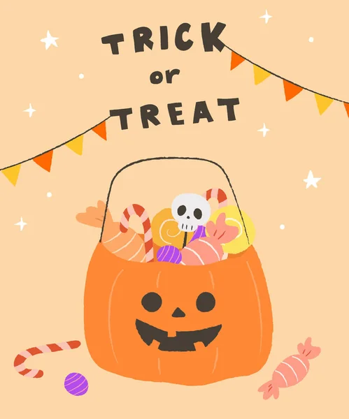 Linda Ilustración Dibujada Mano Halloween — Vector de stock