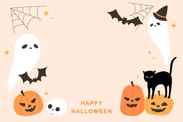 Lindo Mano Dibujado Halloween Ilustración — Vector de stock