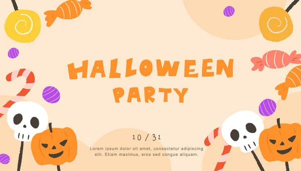 Halloween Fête Accueil Arrière Plan Avec Des Bonbons — Image vectorielle